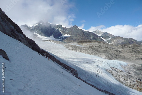 Obraz na płótnie Switzerland glacier below Stralhorn peak w salonie