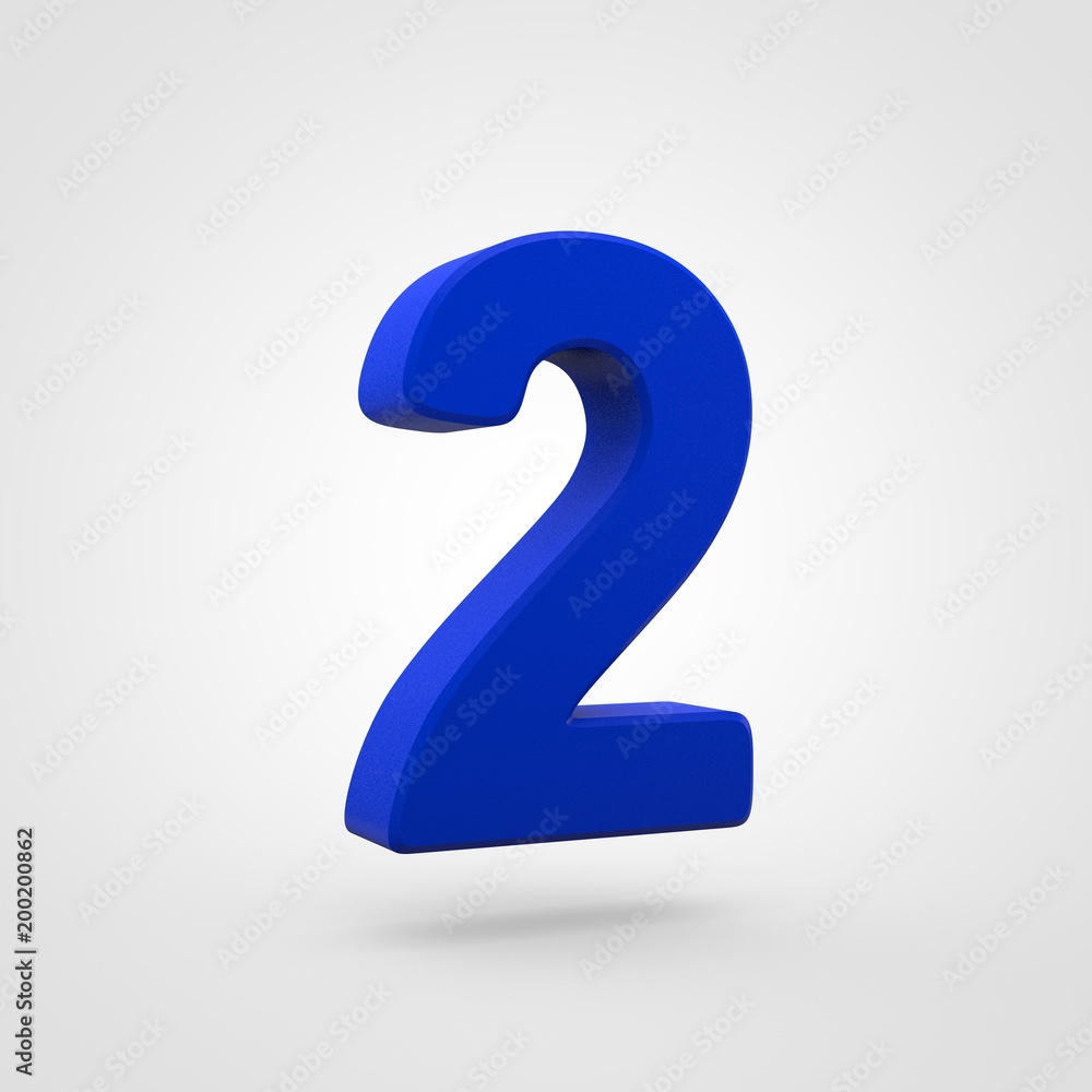 Plastic blue number 2 isolated on white background. Plastic blue number 2 isolated on white background.