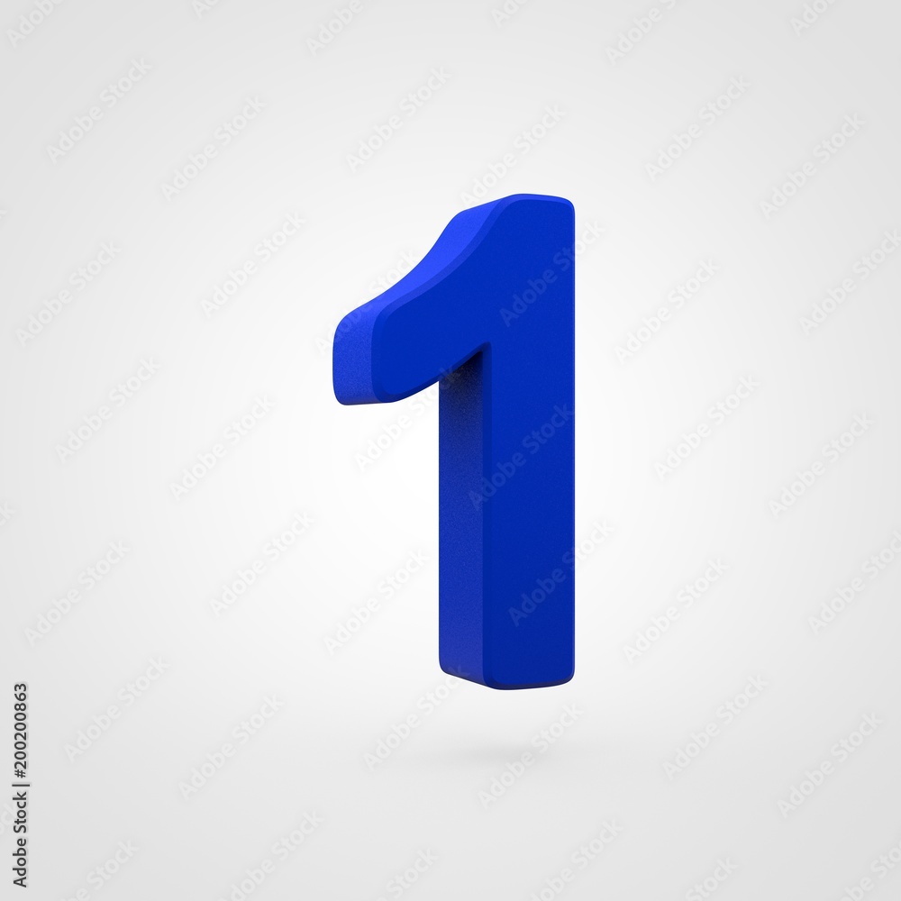 Plastic blue number 1 isolated on white background. Plastic blue number 1 isolated on white background.