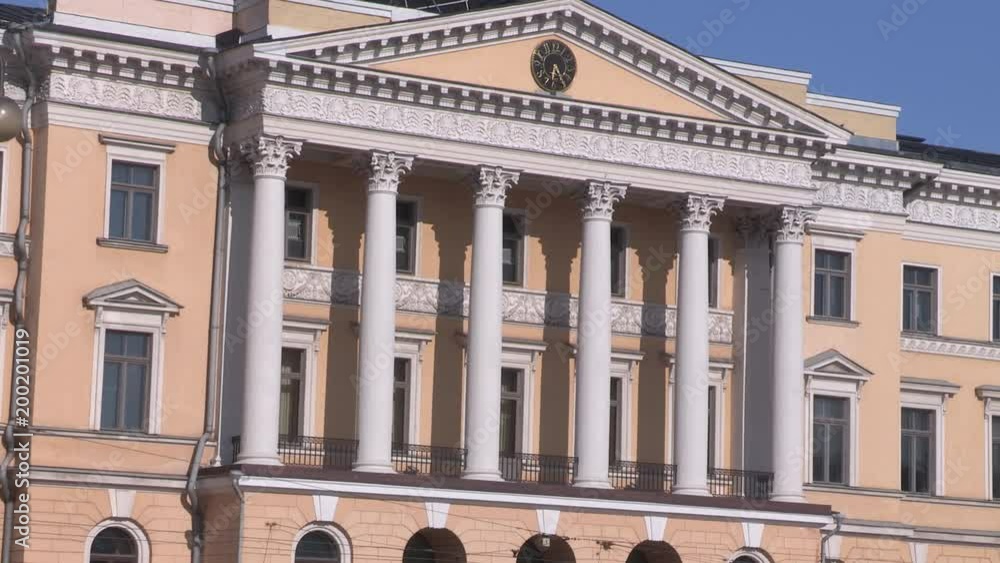 Close up of Senat building of Helsinki, Finland. Government Palace, Senaatintori. Finland. Close up of Senat building of Helsinki, Finland. Government Palace, Senaatintori. Finland.