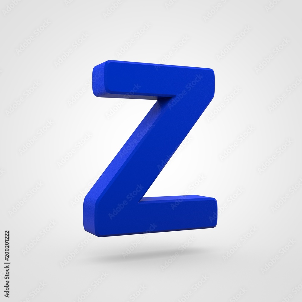 Plastic blue letter Z uppercase isolated on white background. Plastic blue letter Z uppercase isolated on white background.