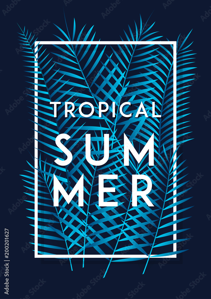 Obraz premium tropical summer leaf poster