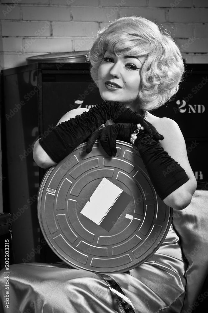 Fototapeta premium Actress in the style of Hollywood retro films