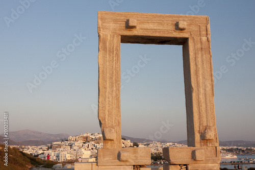 Naxos Portara bei Sonnenuntergang