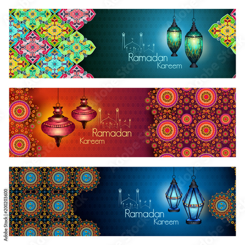 Islamic celebration background with text Ramadan Kareem