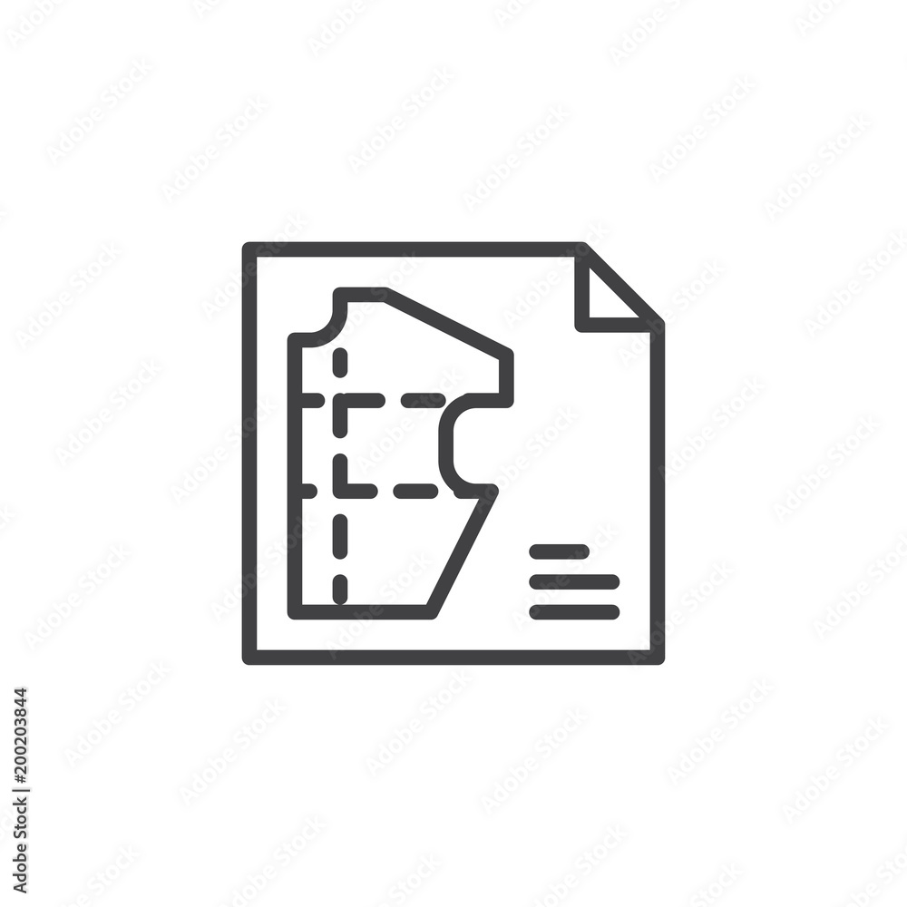 Sewing pattern outline icon. linear style sign for mobile concept and web design. Tailoring simple line vector icon. Symbol, logo illustration. Pixel perfect vector graphics Sewing pattern outline icon. linear style sign for mobile concept and web design. Tailoring simple line vector icon. Symbol, logo illustration. Pixel perfect vector graphics