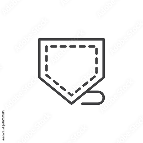Jeans pocket outline icon. linear style sign for mobile concept and web design. Sew a pocket simple line vector icon. Symbol, logo illustration. Pixel perfect vector graphics