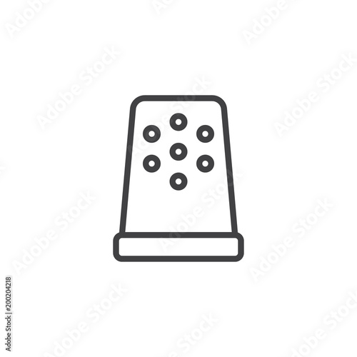 Sewing thimble outline icon. linear style sign for mobile concept and web design. Thimble simple line vector icon. Symbol, logo illustration. Pixel perfect vector graphics