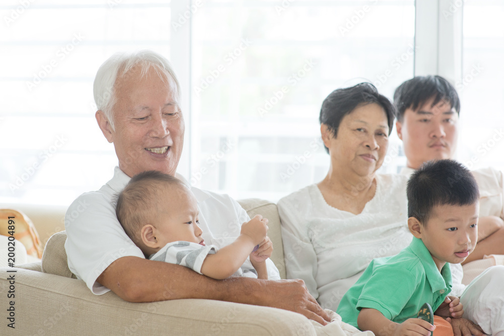 Asian family relaxed at home Asian family relaxed at home