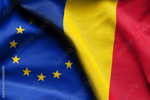 Flags of Romania and european union