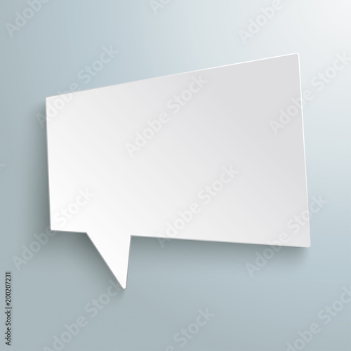 White Speech Bubble Bullhorn Shape