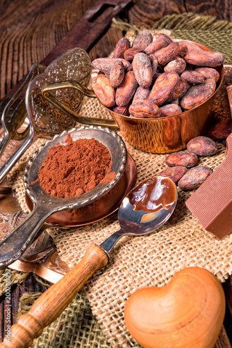 chocolate cocoa and cocoa beans