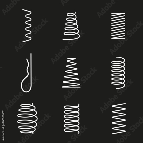 Springs icons set