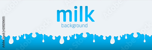 Creative vector illustration of flow and drip of milk. Splash drop cream. Art design food. Dairy product. Abstract concept graphic element. White liquid yogurt drink.