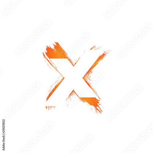 Brush letter x negative space