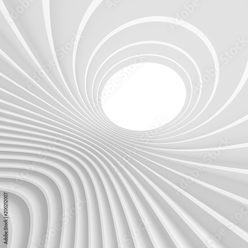 Abstract Technology Wallpaper. White Tunnel Background