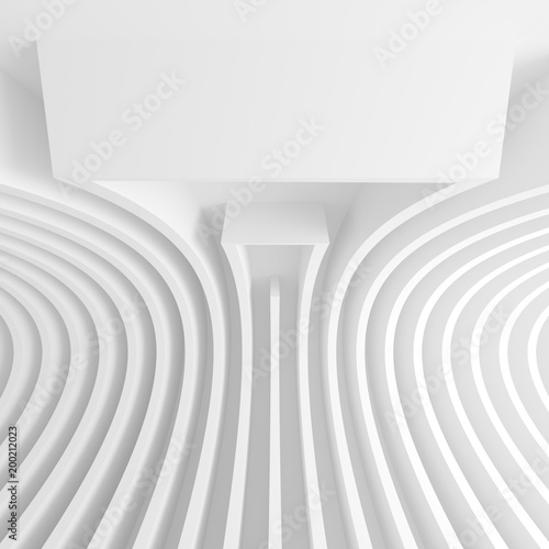 Fototapeta Naklejka Na Ścianę i Meble -  Circular Building Background. White Business Card Concept