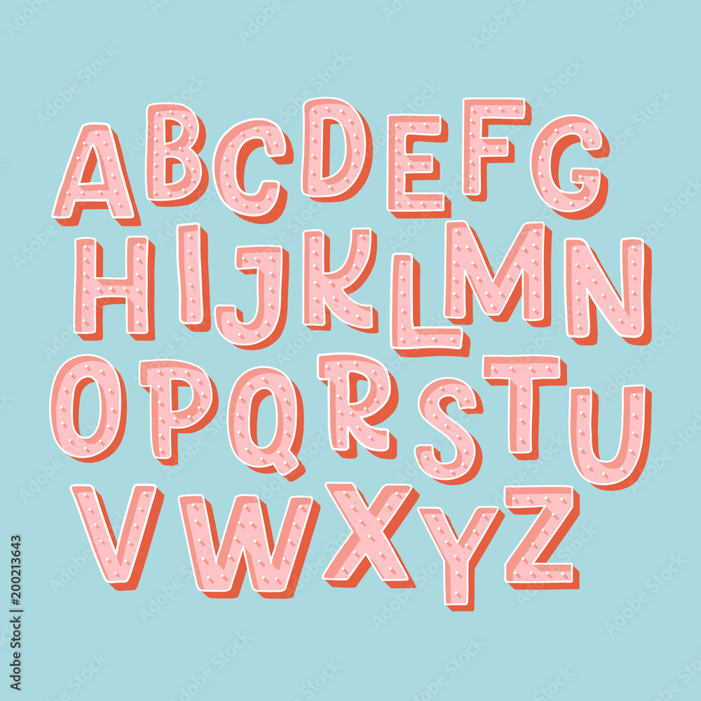 Cute hand drawn alphabet made in vector. Doodle letters for your design ...
