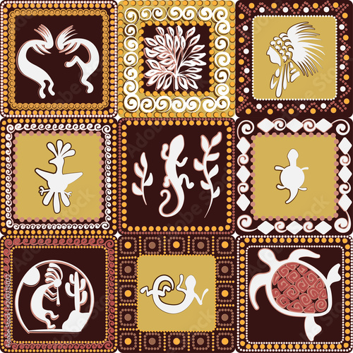 pattern with imitation of elements of rock art