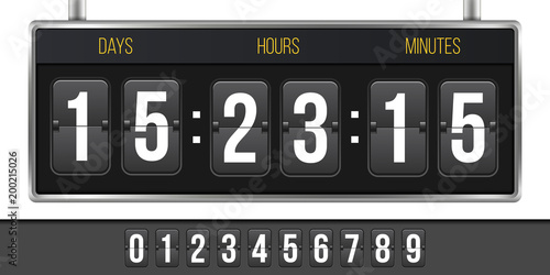Creative vector illustration of digital clock timer isolated on background. Countdown art design. For coming soon or under construction. Abstract concept graphic element. Web site flat template.