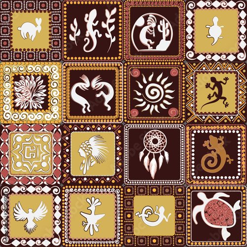 pattern with imitation of elements of rock art