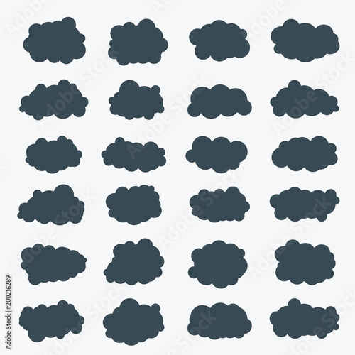 Creative vector illustration of fluffy sky clouds isolated on background. Art design set. Abstract concept graphic element