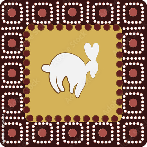pattern with imitation of elements of rock art