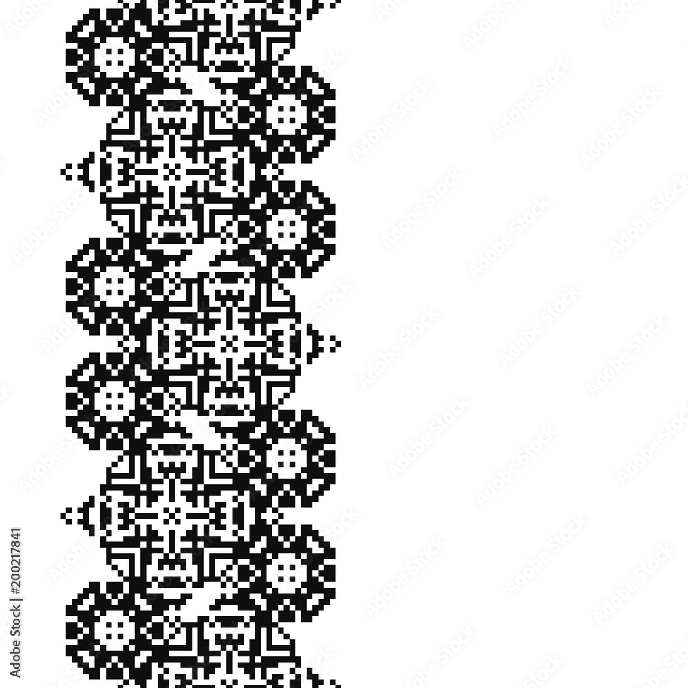 Obraz premium Embroidery frame. Seamless border for design. Handicraft background. Card with stitches and place for text.