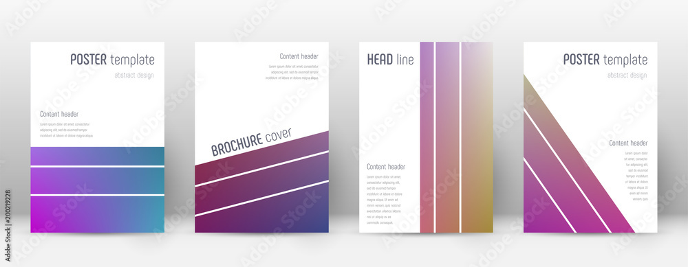 Flyer layout. Geometric divine template for Brochure, Annual Report, Magazine, Poster, Corporate Presentation, Portfolio, Flyer. Alluring gradient cover page.