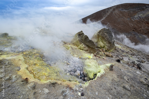 fumaroles on the crater of Vulcano