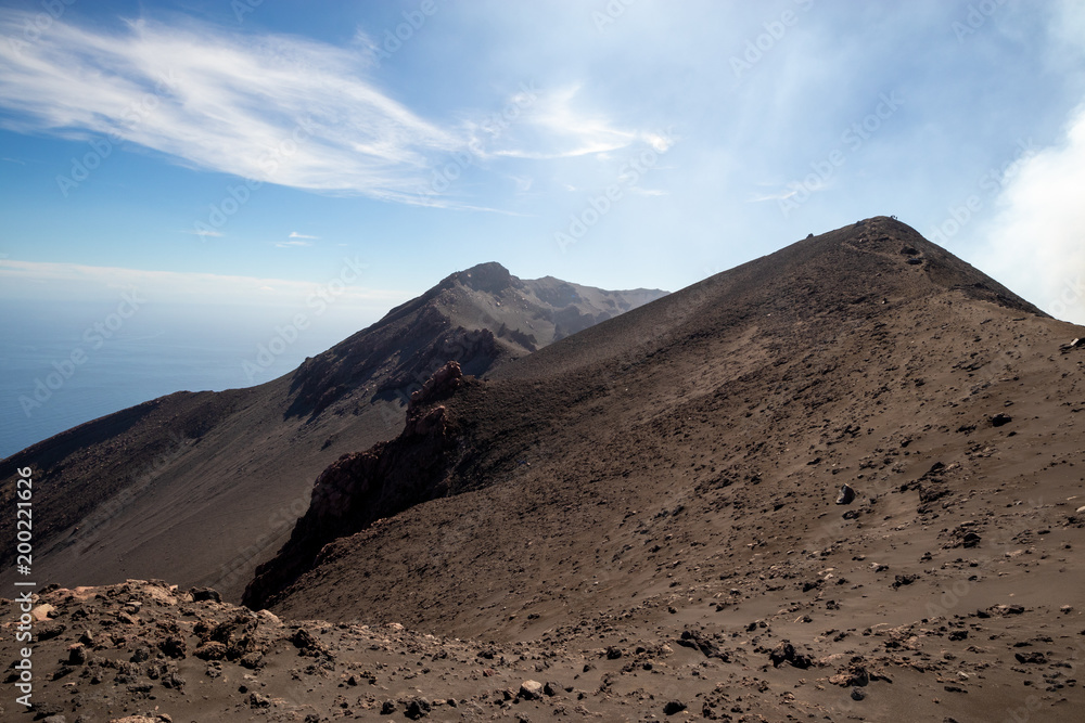 on the crater of the Stromboli volcano