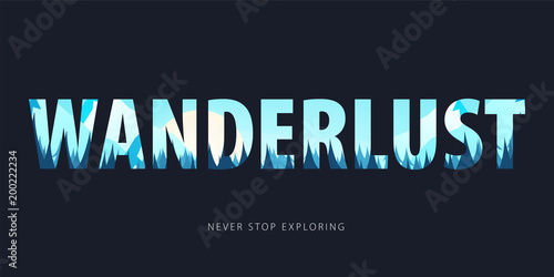Theme of wild nature, survival in the wild, hunting, camping, trip. Mountain landscape. Wildlife. Vector Illustration