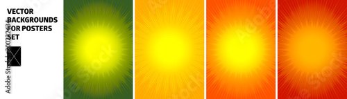 Sunburst Pattern. summer background for poster. set