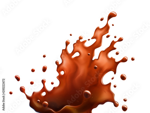 Black Coffee Splash Isolated on a White Background
