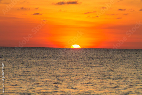 sunset view at the beach with extreme color  © fadzlee