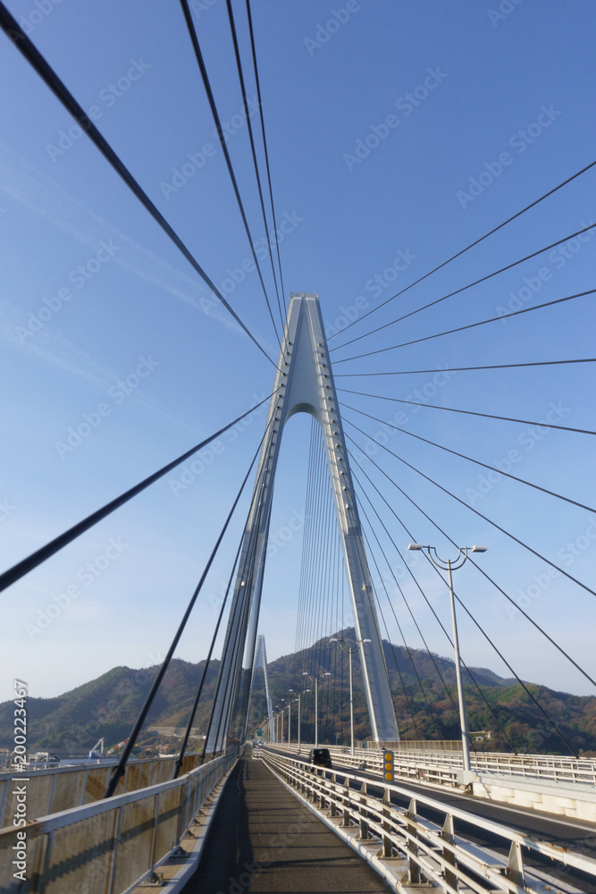 Ikuchibashi bridge's view from on the bridge in Hiroshima, Japan