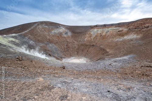the crater of Vulcano with fumaroles