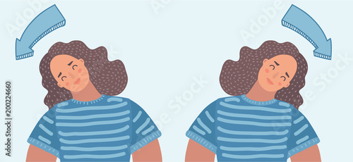 Exercises for the neck and head. vector illustration
