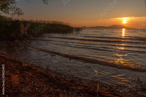 Beautiful sunrise from lake Balaton of Hungary