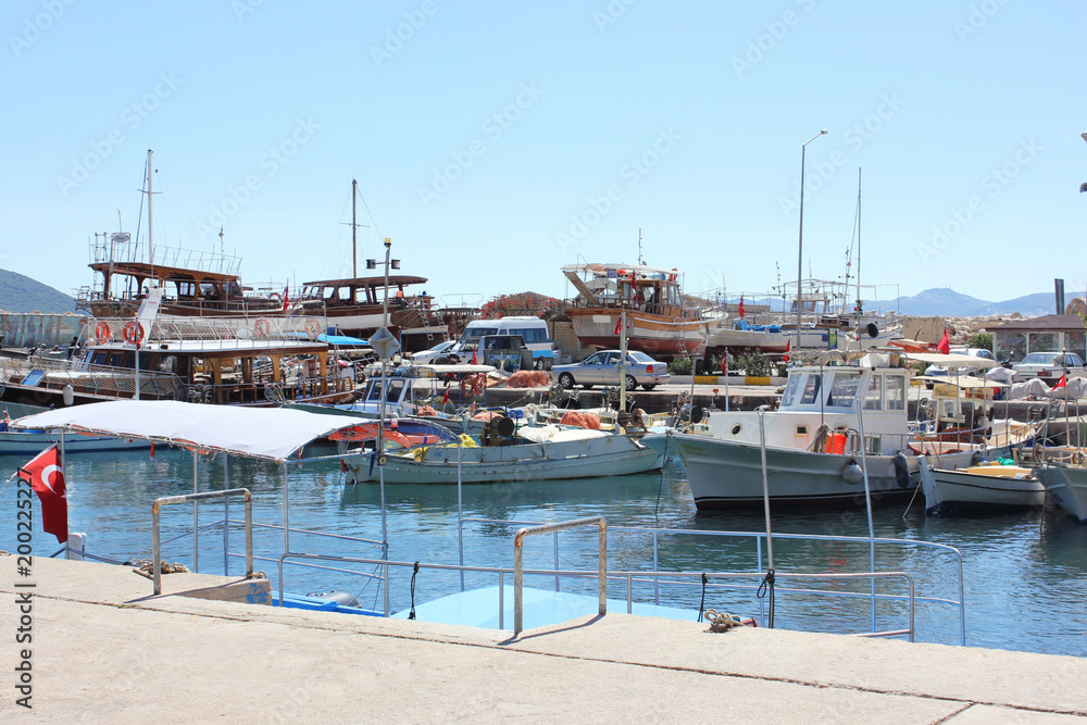 Yacht port in the picturesque Mediterranean lagoon