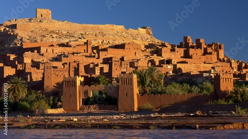 Ksar of Ait-Ben-Haddou, Morocco. Fortified village, great example of Moroccan earthen clay architecture.
