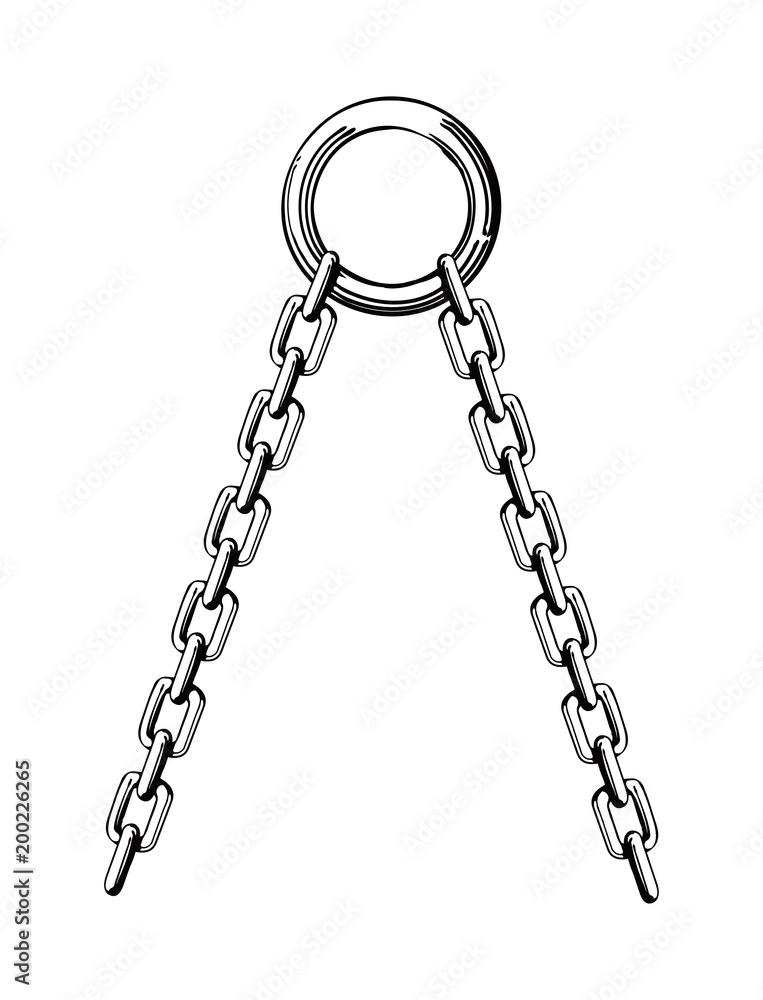 old hanging chain illustration Stock Vector