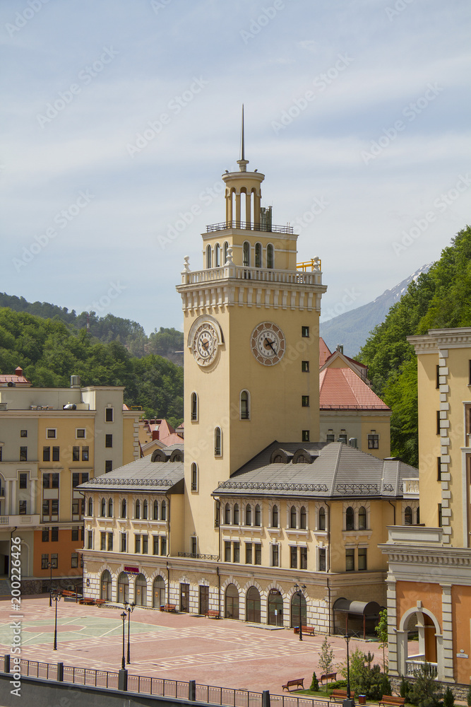 The main building in the Rosa Khutor - Clock Tower