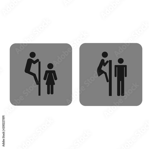 Toilet vector icons set restroom on white background. Cartoon and Funny concept icon.