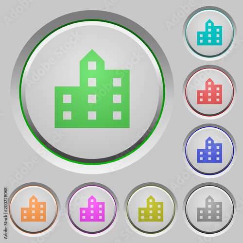 City silhouette push buttons