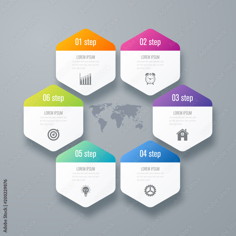 Vector illustration infographics six options Vector illustration infographics six options