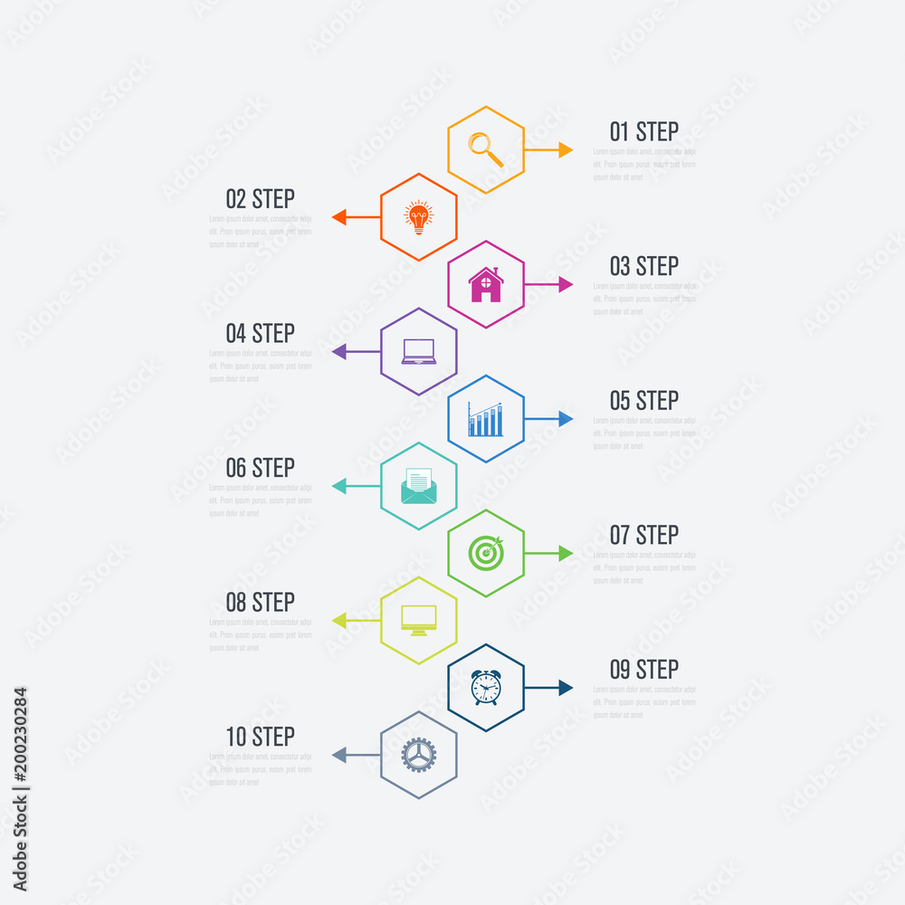 Vector illustration infographics 10 options Vector illustration infographics 10 options