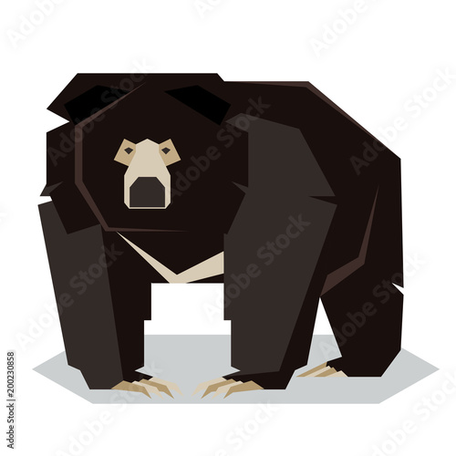 Flat polygonal Sloth Bear photo