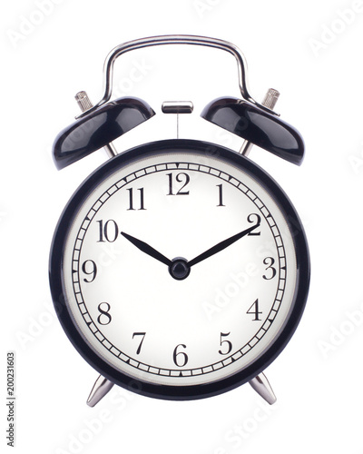 alarm clock wooden plank colored background