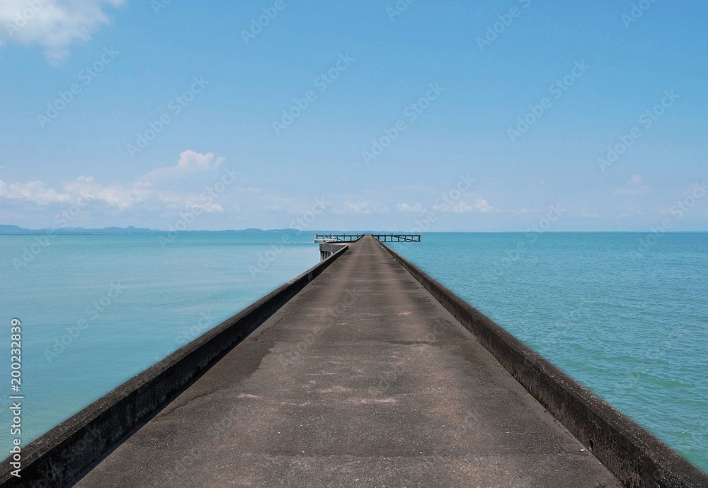 Pier on the beach in the Gulf of Thailand, Koh Chang Island